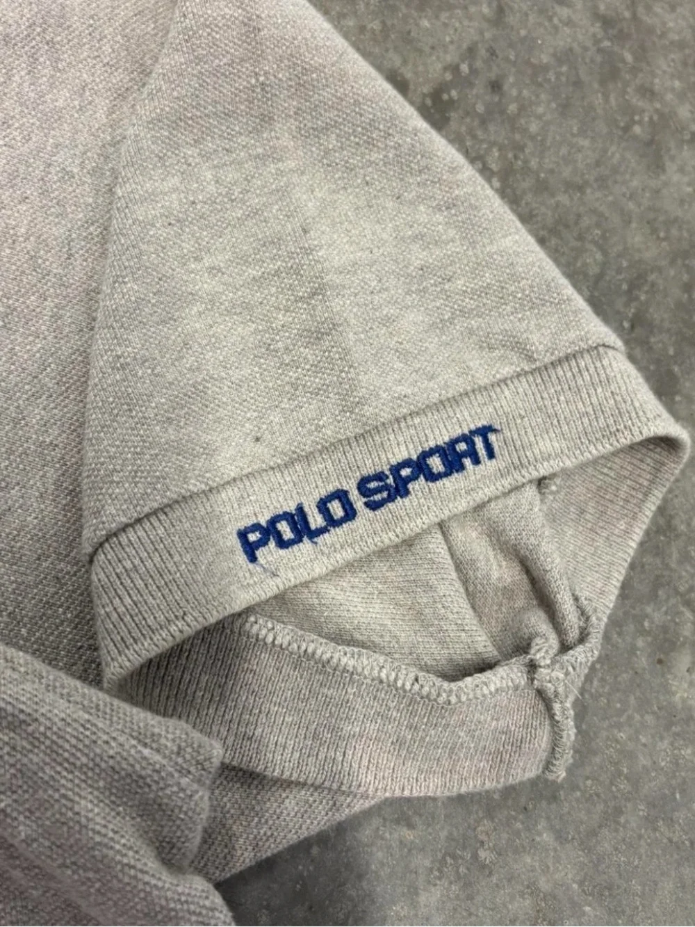 Vintage Polo Sport Ralph Lauren USA Gray Polo Shirt Large 90s Y2K Rare